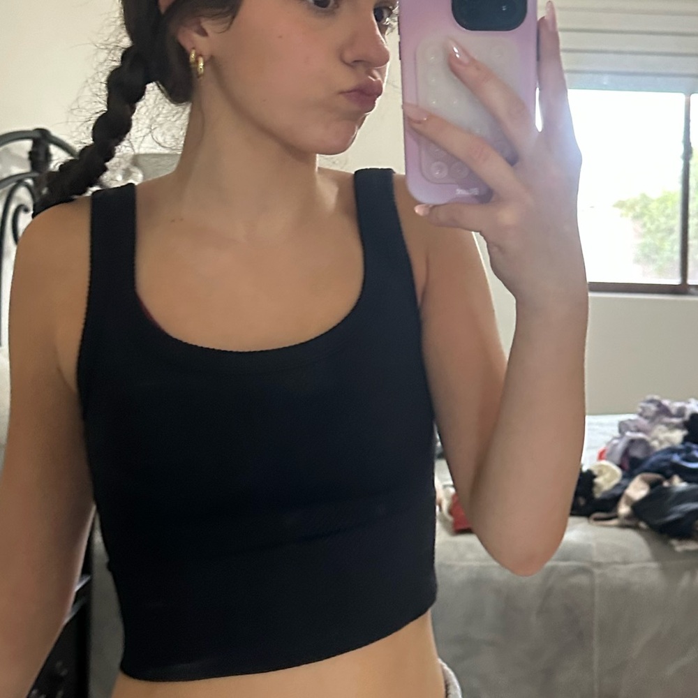Nikibiki Charcoal Ribbed Tank Top